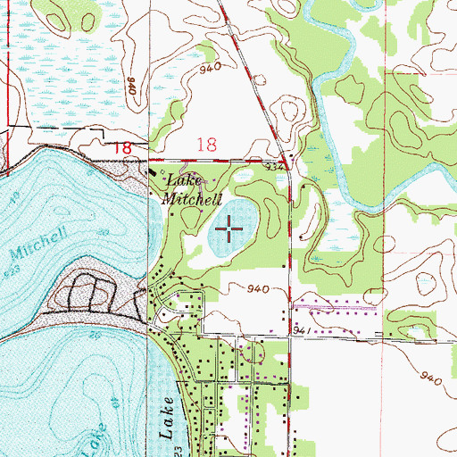 Topographic Map of Beaudry Lake, MN