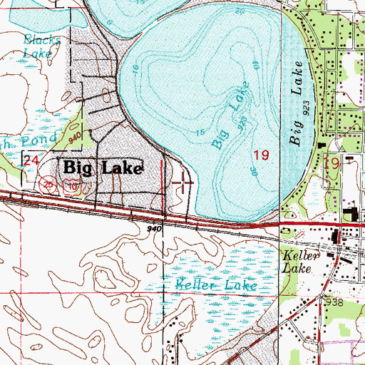 Topographic Map of Lakeside Park, MN