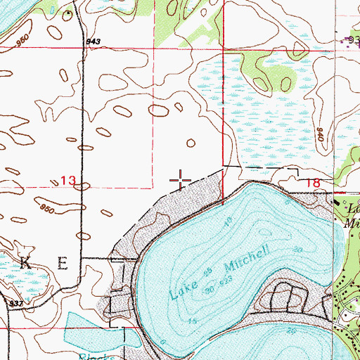 Topographic Map of Lake Mitchell Park, MN