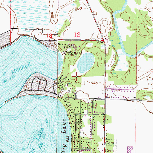 Topographic Map of Powell Park, MN