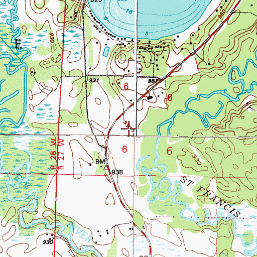Topographic Map of Lions Park, MN