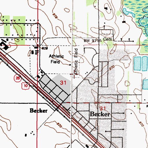 Topographic Map of United Methodist Church, MN