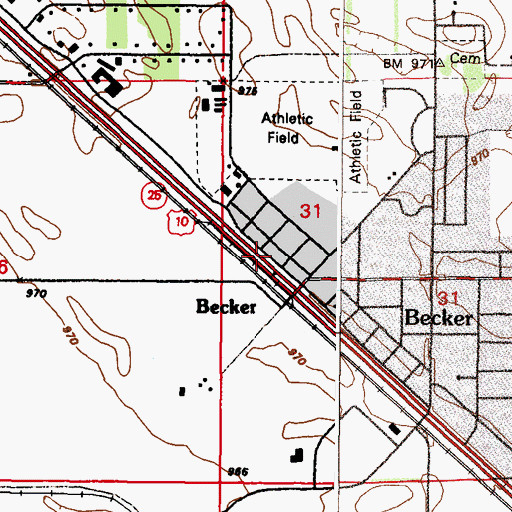 Topographic Map of Becker, MN