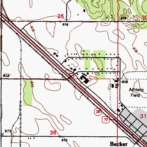Topographic Map of Sherburne County Historical Society Museum, MN