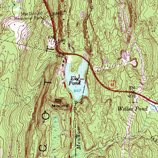 Topographic Map of Ely Pond, CT