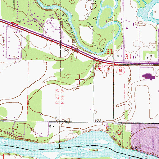 Topographic Map of Pinewood Golf Course, MN