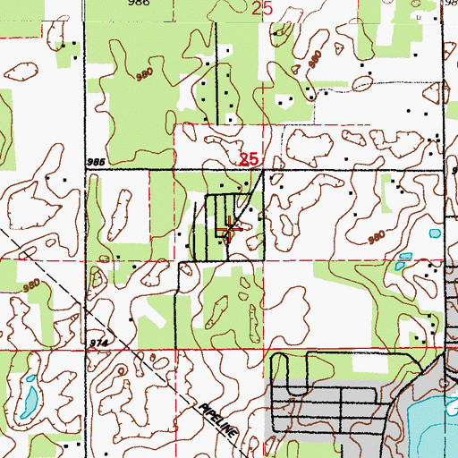 Topographic Map of Camp in the Woods, MN