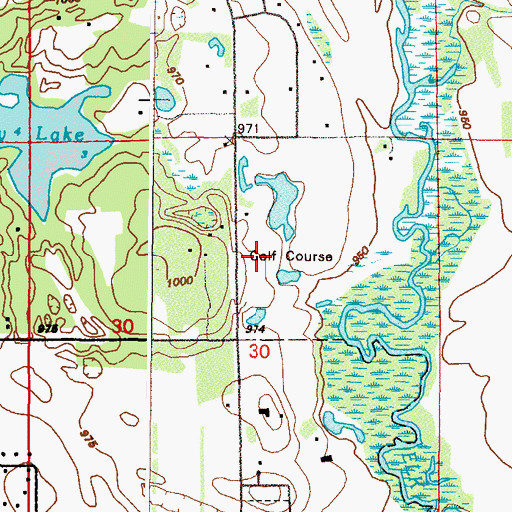 Topographic Map of Pebble Creek Country Club, MN