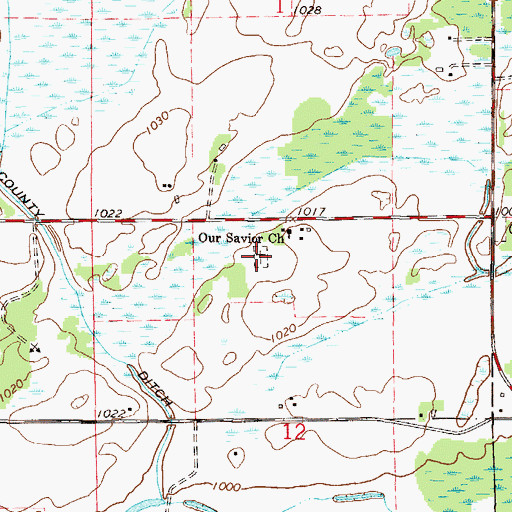 Topographic Map of Our Savior Lutheran Church Cemetery, MN