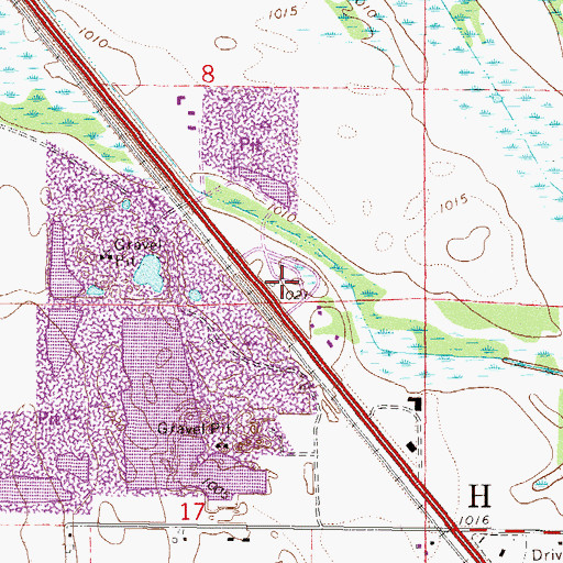 Topographic Map of Central Minnesota Rest Area, MN