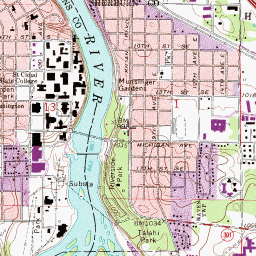 Topographic Map of Renaissance Fountain with Cranes, MN