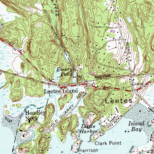 Topographic Map of Emery Pond, CT