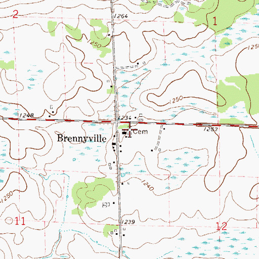 Topographic Map of Saint Elizabeth Cemetery, MN