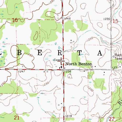 Topographic Map of Polish Church Cemetery, MN