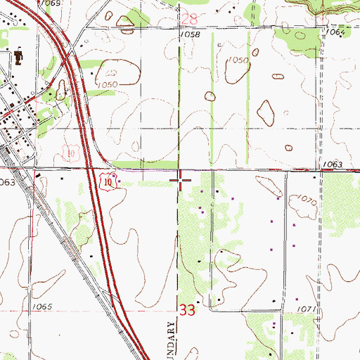 Topographic Map of Shepherd of the Pines Lutheran Church, MN