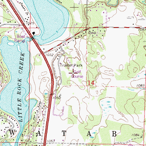 Topographic Map of Oak Hill Golf Club, MN