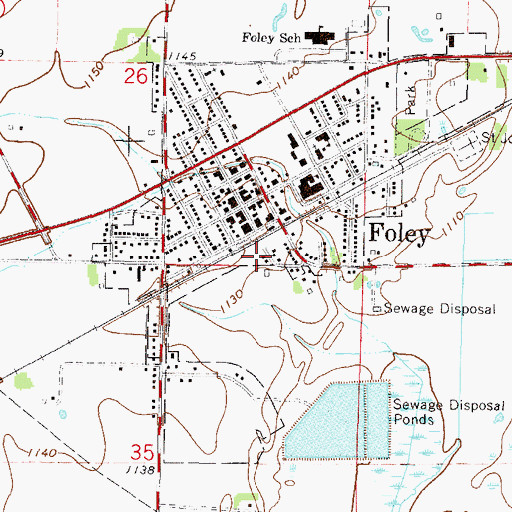 Topographic Map of Foley (historical), MN