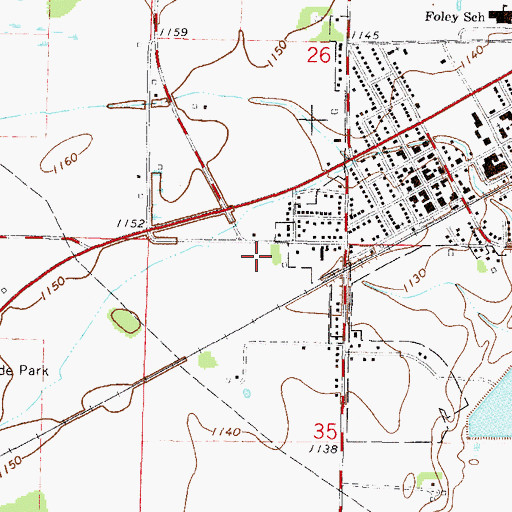 Topographic Map of Glen Oaks Mobile Home Park, MN