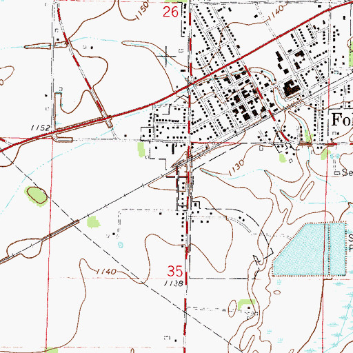 Topographic Map of Foley Fire Department, MN