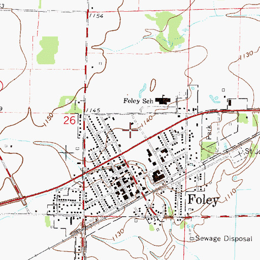 Topographic Map of Benton County Sheriff's Office, MN