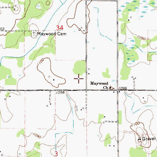 Topographic Map of Maywood Post Office (historical), MN