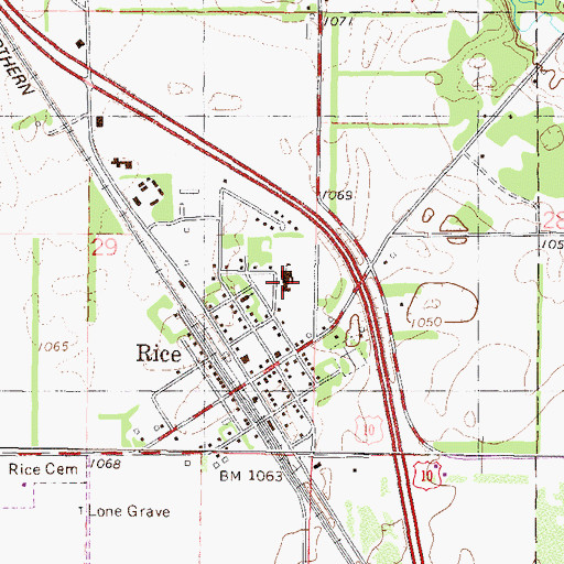 Topographic Map of Rice Elementary School, MN
