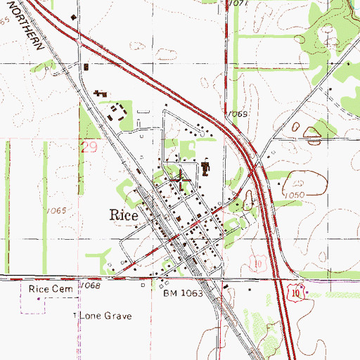 Topographic Map of Immaculate Conception Church, MN