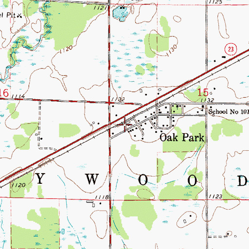 Topographic Map of Oak Park (historical), MN
