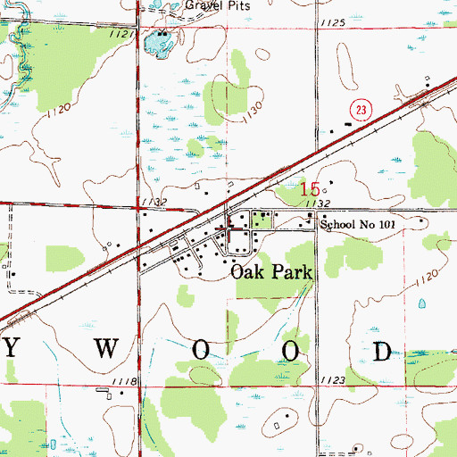Topographic Map of Oak Park Post Office (historical), MN