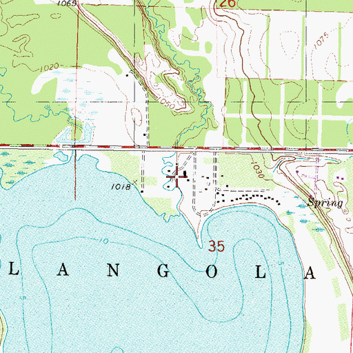 Topographic Map of Benton Beach Campground, MN