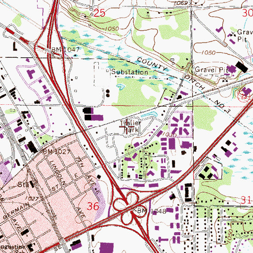 Topographic Map of Cloverleaf Mobile Home Community, MN