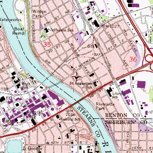 Topographic Map of Salem Lutheran Church, MN