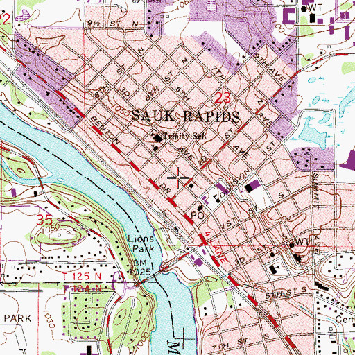 Topographic Map of Cummings Care Center, MN