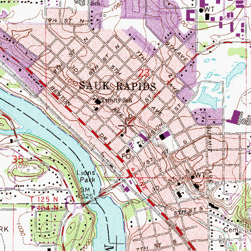 Topographic Map of Hope Presbyterian Church, MN