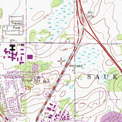 Topographic Map of Living Waters Lutheran Church, MN