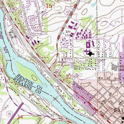 Topographic Map of Petra Lutheran School, MN