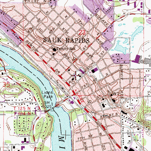 Topographic Map of Benton County Historical Society, MN