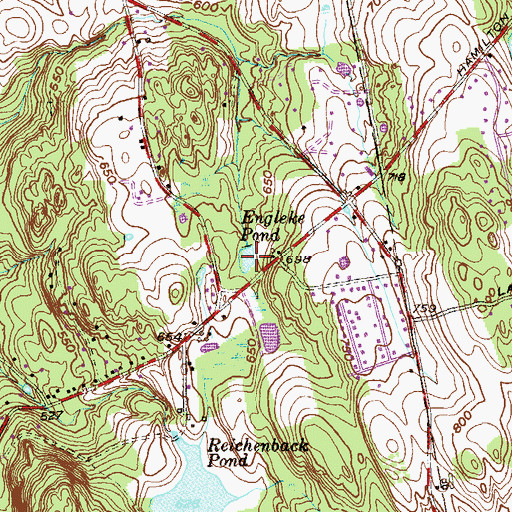 Topographic Map of Engleke Pond, CT