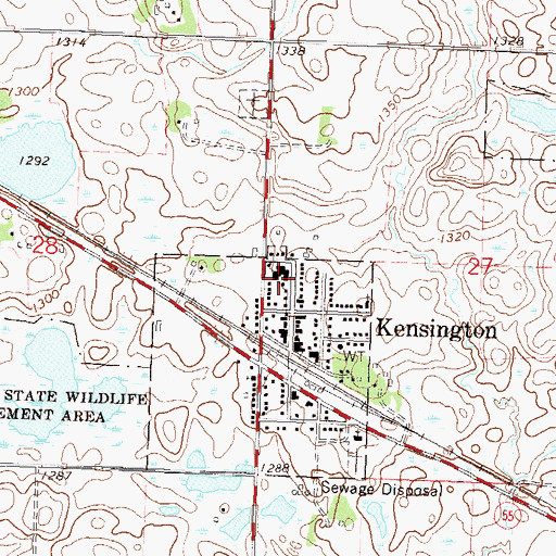 Topographic Map of South Elementary School, MN