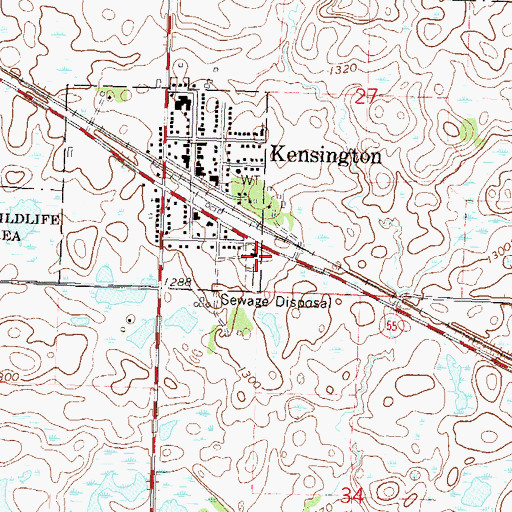 Topographic Map of Our Lady of the Runestone Church, MN
