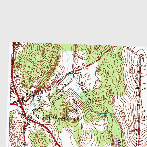 Topographic Map of English Neighborhood Brook, CT