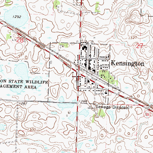 Topographic Map of Nora Lutheran Church, MN
