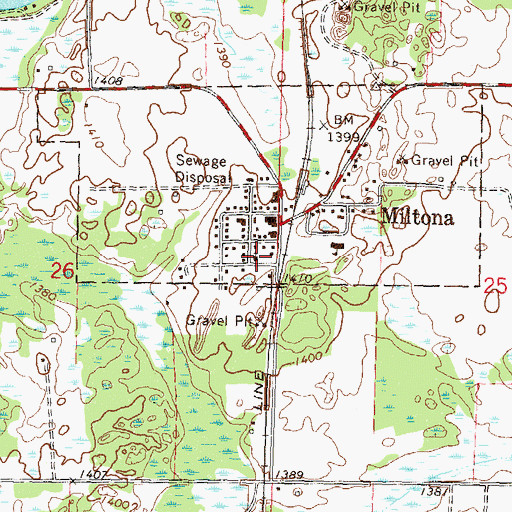 Topographic Map of Mount Calvary Lutheran Church, MN