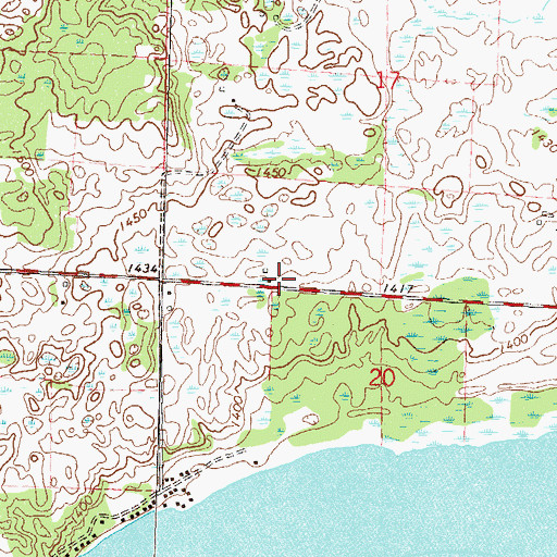Topographic Map of Esther Lutheran Parish, MN