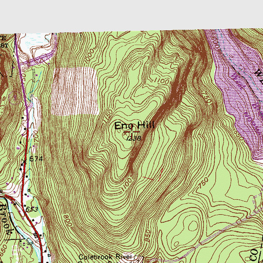 Topographic Map of Eno Hill, CT