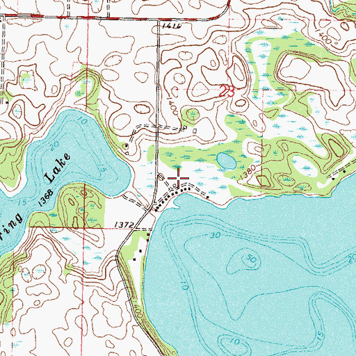 Topographic Map of Lucky Acres Campground, MN