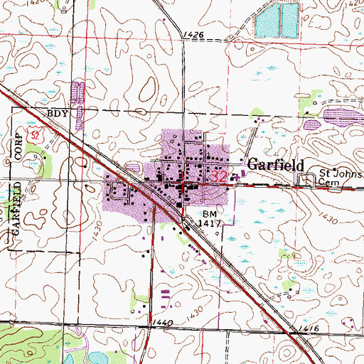 Topographic Map of Saint Luke's Church, MN