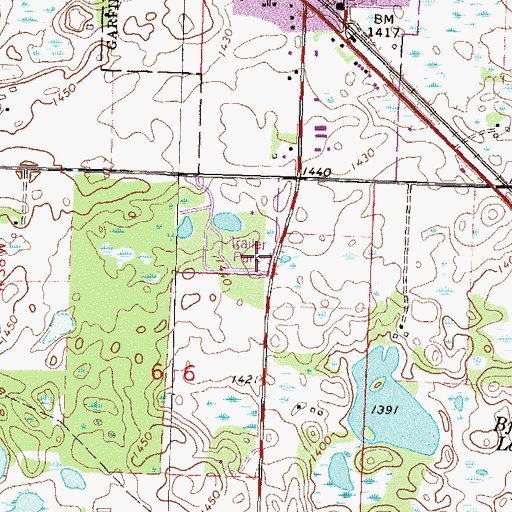 Topographic Map of Woodlawn Mobile Home Court, MN