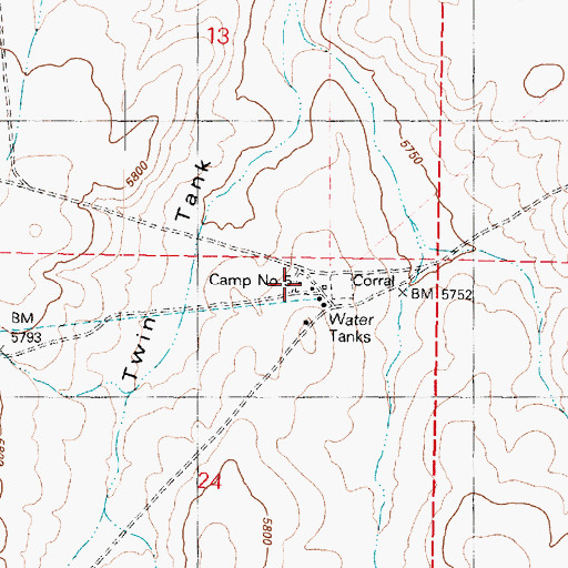 Topographic Map of Camp Number Five, AZ