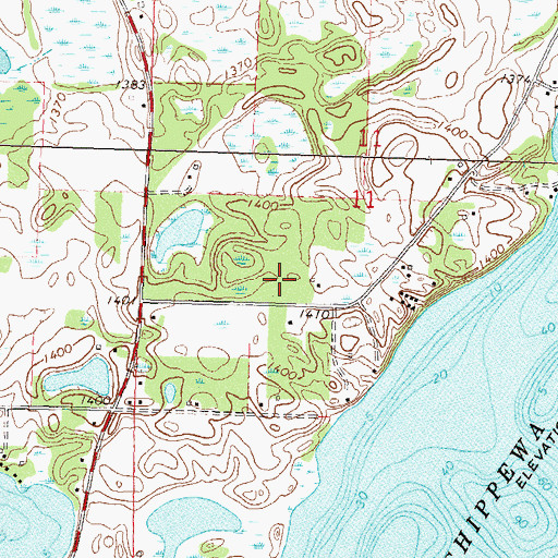 Topographic Map of Acorn Acres Resort and Campground, MN